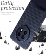 Back Cover for Realme 13 Pro 5G | Realme 13 Pro Plus 5G with Hexa Cube Design | Soft Rubberised Case | Inner Velvet Fabric | Matte Silicone Flexible Mobile Case | Camera Protection - Blue - Image 7