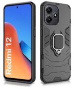 Shock Proof Back Case Mobile Cover for Mi Redmi 12 5G | Redmi 12 4G | Poco M6 Pro 5G (Tough Armor | Hybrid PC + TPU | Full Protection with Ring Holder & in-Built Kickstand | Black) - Image 5
