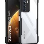 kelpuj TPU+PC Shock Proof Clear Protective Back Case for Infinix Zero 5G 2023 - Airedge Technology | 360 Degree Camera Protection | Transparent Hybrid Back Case Mobile Cover - Black