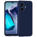 Back Cover for IQOO Z6 44w 4G | Vivo T1 44w 4G | Ultra Slim Soft Rubberised Case | Inner Velvet Fabric Lining | Matte Silicone Flexible Mobile Case | Camera Protection - Blue