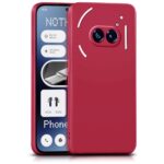Back Cover for Nothing Phone 2a | Phone 2a Plus | Ultra Slim Soft Rubberised Case | Inner Velvet Fabric Lining | Matte Silicone Flexible Mobile Case | Camera Protection - Maroon Wine Red
