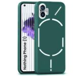 Ultra Slim Soft Rubberised Back Cover Case for Nothing Phone 1 5G | Inner Velvet Fabric Lining | Matte Silicone Flexible Camera Protection Back Cover - Green