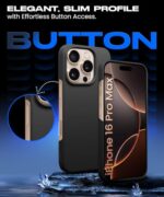 Slim Frameless Back Cover for iPhone 16 Pro Max | Ultra Thin Lightweight Design & Camera Protection | Soft Matte Silicone Flexible Mobile Case (Black) - Image 6