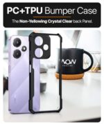 kelpuj Shock Proof Clear Protective Back Case for Infinix Hot 30 Play - AirEDGE Technology | 360 Degree Camera Protection | Transparent Hybrid Back Case Mobile Cover - Black - Image 7