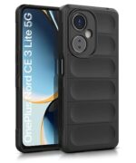 Ultimate Silicon Back Cover Case for 1+ OnePlus Nord CE 3 Lite 5G | Military Grade Drop Protection Shockproof Bumper | Anti-Slip Grip | Scratch Proof Micro-Fibre Cloth Inside (Pitch Black)