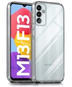 Ultra-Hybrid Crystal Clear Back Case Cover for Samsung Galaxy M13 | F13 4G | Hard Back | Slim Fit Shockproof Design | Camera Protection Bump | Back Cover Case (PC,TPU | Transparent)