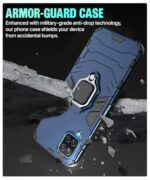 Shock Proof Back Case Mobile Cover for Samsung Galaxy F12 | A12 | M12 | Back Cover Case (Tough Armor | Hybrid PC + TPU | Ring Holder & in-Built Kickstand | Blue) - Image 8