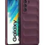 Ultimate Silicon Back Cover Case for Samsung Galaxy S21 FE 5G | Military Grade Drop Protection Shockproof Bumper | AntiSlip Grip | Scratch Proof MicroFibre Cloth Inside (Crimson Red)