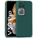 Back Cover for Vivo V30 Pro | Ultra Slim Soft Rubberised Case | Inner Velvet Fabric Lining | Matte Silicone Flexible Mobile Case | Camera Protection - Green