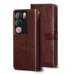 Shock Proof Flip Cover Back Case for Vivo V29 | Magnetic Wallet Leather Case with Stand