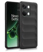 Ultimate Silicon Back Cover Case for 1+ OnePlus Nord 3 5G | Military Grade Drop Protection Shockproof Bumper | Anti-Slip Grip | Scratch Proof Micro-Fibre Cloth Inside (Pitch Black)