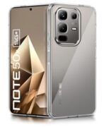 kelpuj Crystal Clear Transparent Back Case Cover for Infinix Note 50X 5G | Full Device & Camera Protection Shockproof TPU | Flexible Silicone Back Cover Case Transparent