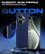 kelpuj Slim Frameless Back Cover for Realme GT 6T 5G | Realme GT 6 | Ultra Thin Lightweight Design & Camera Protection | Soft Matte Silicone Flexible Mobile Case (Blue) - Image 7