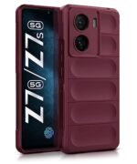 Ultimate Silicon Back Cover Case for iQOO Z7s 5G | iQOO Z7 5G | Military Grade Drop Protection Shockproof Bumper | Anti-Slip Grip | Scratch Proof Micro-Fibre Cloth Inside (Crimson Red)