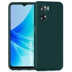 Back Cover for Oppo A57 4G 2022 | Oppo A77 4G | Ultra Slim Soft Rubberised Case | Inner Velvet Fabric Lining | Matte Silicone Flexible Mobile Case | Camera Protection - Green