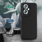 Back Cover for Oppo A79 5G | Ultra Slim Soft Rubberised Case | Inner Velvet Fabric Lining | Matte Silicone Flexible Mobile Case | Camera Protection - Black - Image 7