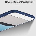 Soft Silicone All Sides Protection 360 Degree with Anti Dust Plugs Shockproof Slim Back Case Cover for Apple iPhone 11 Pro Max (6.5 inch Screen) - Navy Blue