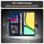 Shock Proof Flip Cover Back Case for Realme Narzo N61 | Magnetic Wallet Leather Case with Stand - Image 5