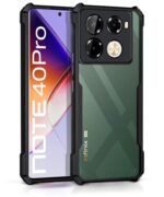 Shock Proof Clear Protective Back Case for Infinix Note 40 Pro 5G | Note 40 Pro Plus - AirEDGE Technology | 360 Degree Camera Protection | Transparent Hybrid Back Case Mobile Cover - Black