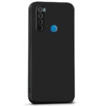 Ultra Slim Soft Rubberised Back Case Cover for Redmi Note 8 | Inner Velvet Fabric Lining | Matte Silicone Flexible Camera Protection Back Cover - Black - Image 3