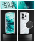 Transparent Back Cover Case for Redmi Note 14 SE 5G | Redmi Note 14 5G | Raised Bumps for Full Device & Camera Protection Shockproof TPU Silicone Mobile Case Transparent - Image 7