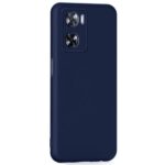 Back Cover for Oppo A57 4G 2022 | Oppo A77 4G | Ultra Slim Soft Rubberised Case | Inner Velvet Fabric Lining | Matte Silicone Flexible Mobile Case | Camera Protection - Blue - Image 2