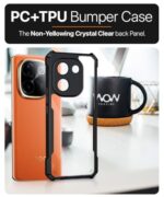 Shock Proof Clear Protective Back Case for iQOO Z9s Pro 5G | Vivo T3 Pro 5G - AirEDGE Technology | 360 Degree Camera Protection | Transparent Hybrid Back Case Mobile Cover - Black - Image 8