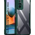 Shock Proof Clear Back Case Mobile Cover for Xiaomi Redmi Note 10 Pro/Pro Max (Hard | Hybrid PC + TPU | Full Armour Device & Camera Protection | Camo Green)