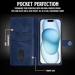 Shock Proof Flip Cover Back Case for Iphone 15 Plus | Magnetic Wallet Leather Case with Stand - Image 7