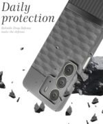 Back Cover for Realme C75 5G | C73 5G | Realme Narzo 80 Lite 5G with Hexa Cube Design | Ultra Slim Soft Rubberised Case | Inner Velvet Fabric | Matte Silicone Flexible Mobile Case - Grey - Image 5