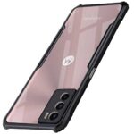kelpuj Shock Proof Clear Protective Back Case for Motorola Moto G42 - AirEDGE Technology | 360 Degree Camera Protection | Transparent Hybrid Back Case Mobile Cover - Black - Image 3