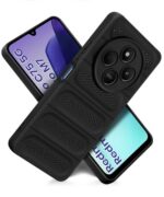 Ultimate Silicone Back Cover Case for Redmi A4 5G | Poco C75 5G | 14C 5G | Poco M7 | Heat Dissipation Thin Soft TPU | 360? Camera Protection | Breathable Cooling Holes ? Pitch Black - Image 3