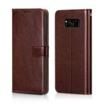 Shock Proof Flip Cover Back Case for Samsung Galaxy S8 Plus + | Magnetic Wallet Leather Case with Stand