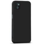 Ultra Slim Soft Rubberised Back Cover Case for Motorola Moto E32 | E22S Inner Velvet Fabric Lining | Matte Silicone Flexible Camera Protection Back Cover ? Black - Image 4