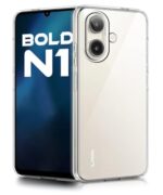 Transparent Back Cover Case for Lava Bold N1 | Raised Bumps for Full Device & Camera Protection Shockproof TPU Silicone Back Case Mobile Cover Transparent