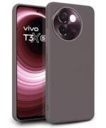 Slim Frameless Back Cover for Vivo T3x 5G | Ultra Thin Lightweight Design & Camera Protection | Soft Matte Silicone Flexible Mobile Case (Grey)