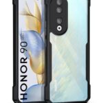 Shock Proof Clear Protective Back Case for Honor 90 5G - AirEDGE Technology | 360 Degree Camera Protection | Transparent Hybrid Back Case Mobile Cover - Black