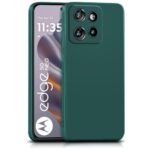 kelpuj Back Cover for Motorola Moto Edge 50 Neo 5G | Ultra Slim Soft Rubberised Case | Inner Velvet Fabric Lining | Matte Silicone Flexible Mobile Case | Camera Protection - Green