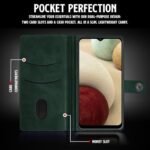 Shock Proof Flip Cover Back Case for Samsung Galaxy F12 | Magnetic Wallet Leather Case with Stand - Image 6