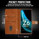 Shock Proof Flip Cover Back Case for Iqoo Z6 Lite 5G | Magnetic Wallet Leather Case with Stand - Image 7