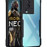 TPU+PC Shock Proof Clear Protective Back Case for Iqoo Neo 7 | Neo 7 Pro 5G - Airedge Technology | 360 Degree Camera Protection | Transparent Hybrid Back Case Mobile Cover - Black