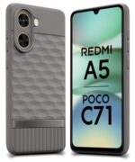 Back Cover for Redmi A5 | Poco C71 with Hexa Cube Design (Gray)