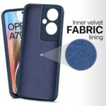 Back Cover for Oppo A79 5G | Ultra Slim Soft Rubberised Case | Inner Velvet Fabric Lining | Matte Silicone Flexible Mobile Case | Camera Protection - Blue - Image 5