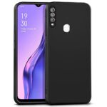 Ultra Slim Soft Rubberised Back Case Cover for Oppo A31 | Inner Velvet Fabric Lining | Matte Silicone Flexible Camera Protection Back Case - Black