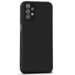 Back Cover for Samsung Galaxy M32 5G | A32 5G | Ultra Slim Soft Rubberised Case | Inner Velvet Fabric Lining | Matte Silicone Flexible Mobile Case | Camera Protection - Black - Image 3