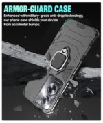 kelpuj Shock Proof Back Case Mobile Cover for Oppo A79 5G | Back Cover Case (Tough Armor | Hybrid PC + TPU | Ring Holder & in-Built Kickstand | Black) - Image 7