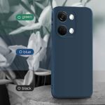 kelpuj Back Cover for 1+ OnePlus Nord 3 5G | Ultra Slim Soft Rubberised Case | Inner Velvet Fabric Lining | Matte Silicone Flexible Mobile Case | Camera Protection - Blue - Image 7