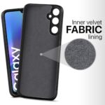 Back Cover for Samsung Galaxy A05S 5G | Galaxy M14 4G | Ultra Slim Soft Rubberised Case | Inner Velvet Fabric Lining | Matte Silicone Flexible Mobile Case | Camera Protection - Black - Image 5