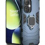 Shock Proof Back Case Mobile Cover for 1+ OnePlus Nord CE 3 Lite 5G | Bumper Back Cover Case (Tough Armor | Hybrid PC + TPU | Full Protection with Ring Holder & in-Built Kickstand | Blue)