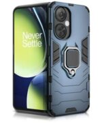 Shock Proof Back Case Mobile Cover for 1+ OnePlus Nord CE 3 Lite 5G | Bumper Back Cover Case (Tough Armor | Hybrid PC + TPU | Full Protection with Ring Holder & in-Built Kickstand | Blue)